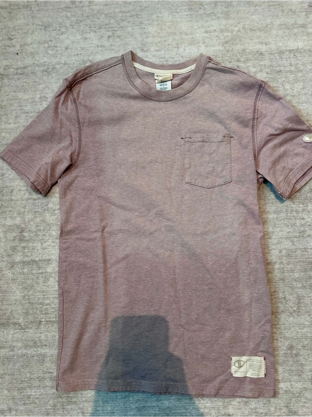 Champion Men's Short Sleeve Pocket Tee in Dusty Mauve